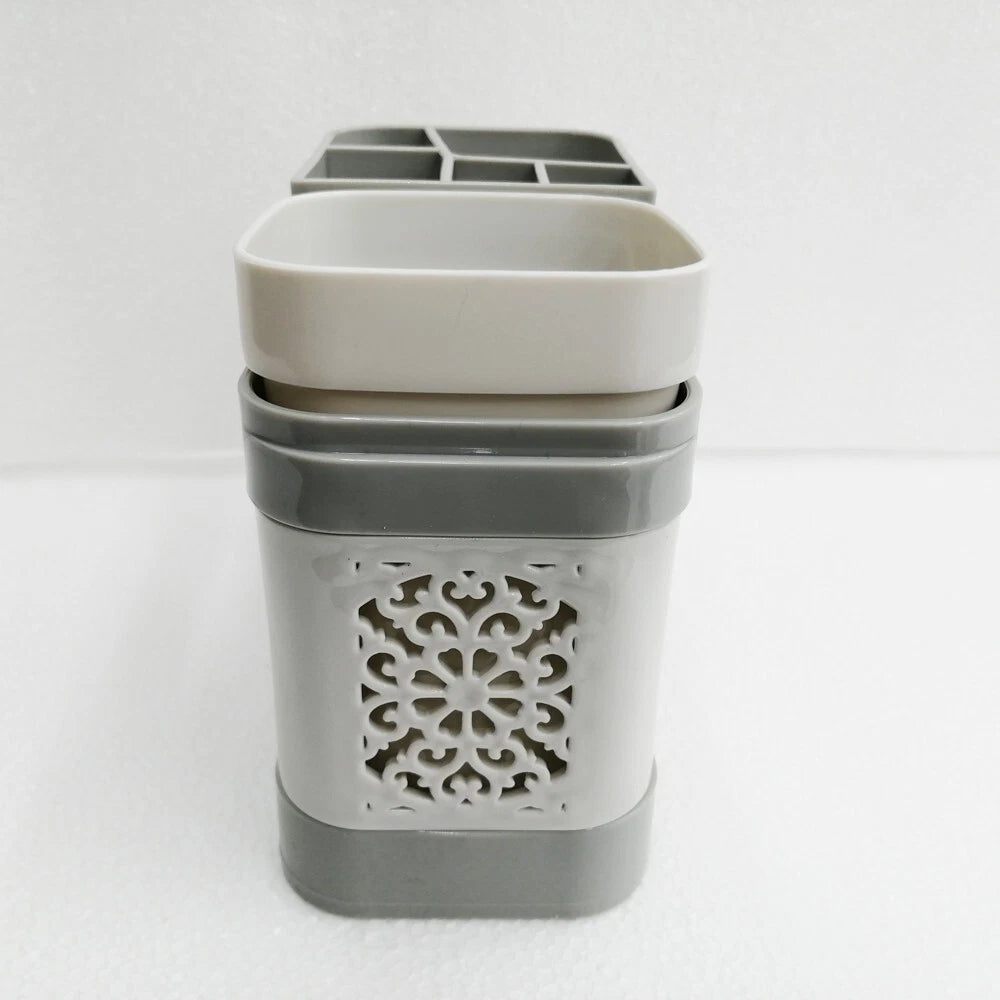 Traditional or Electric Toothbrush, Toothpaste Shelf, with 1 Rinse Cup and 5 Sl